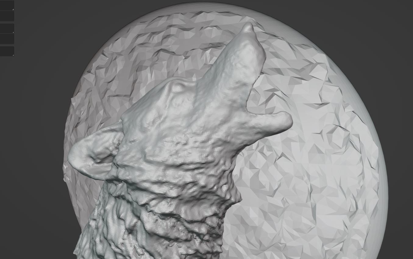 Howling Wolf Medallion 3D print model 3D print model_4