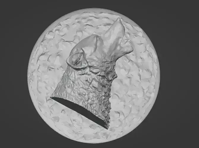 Howling Wolf Medallion 3D print model