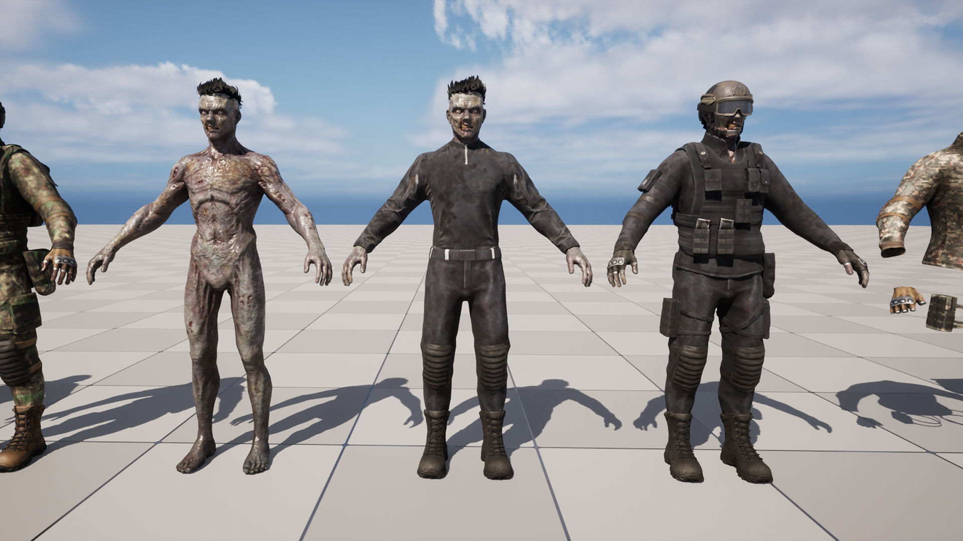 Military zombie Low-poly 3D model_16