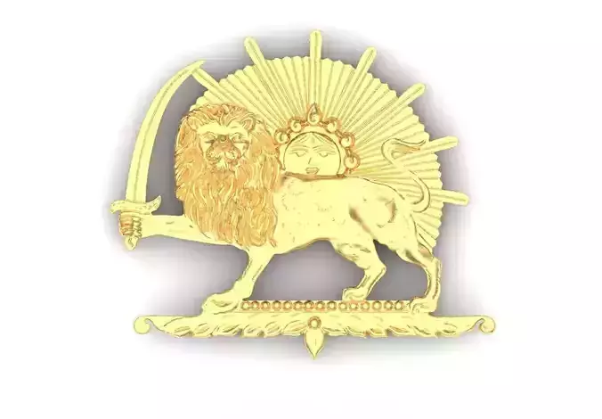 Lion and sun necklace