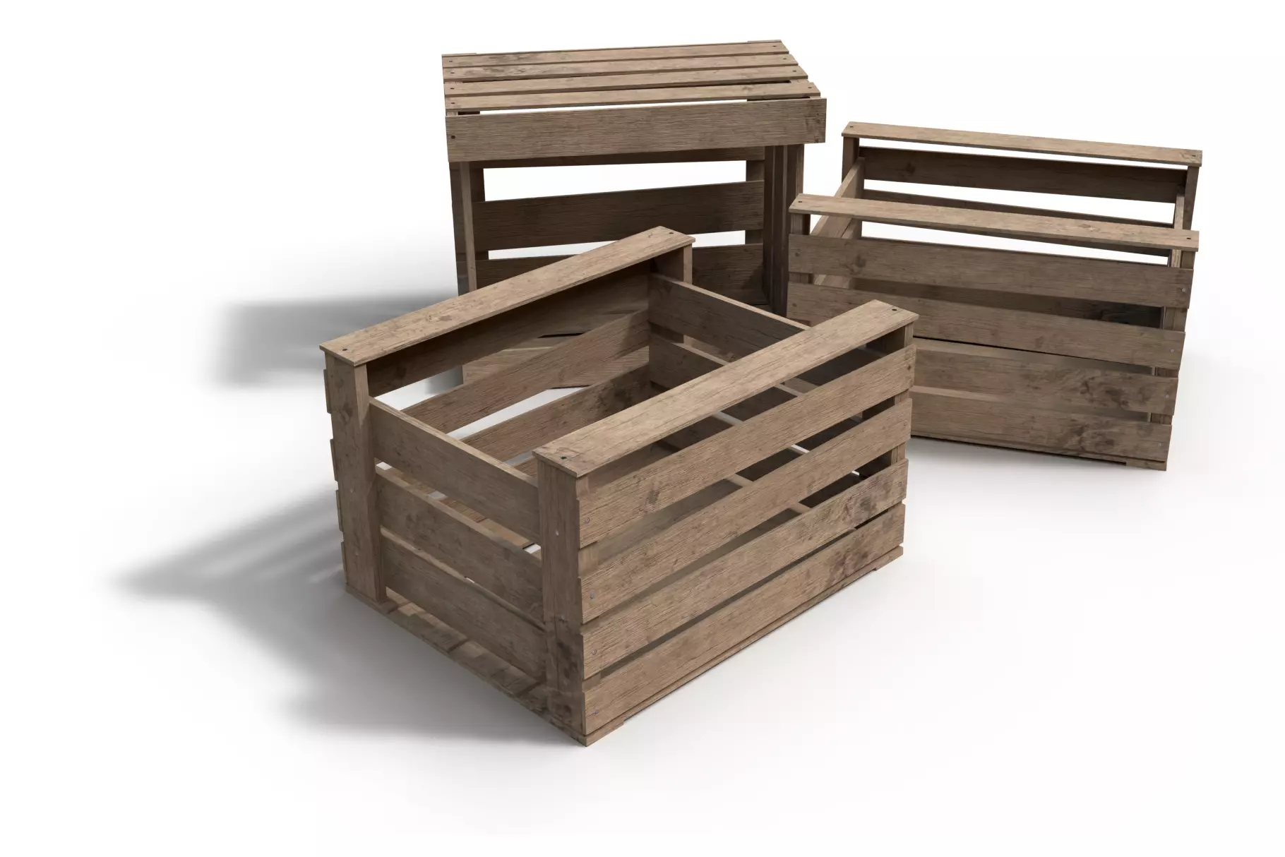 Wooden Crate 3D 3D model_0