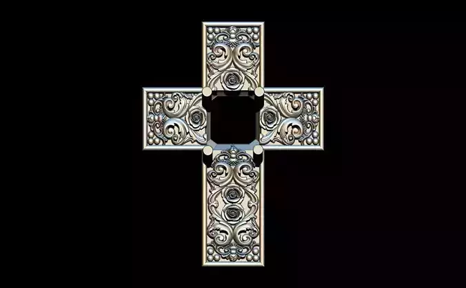  Flowers Cross Pendant