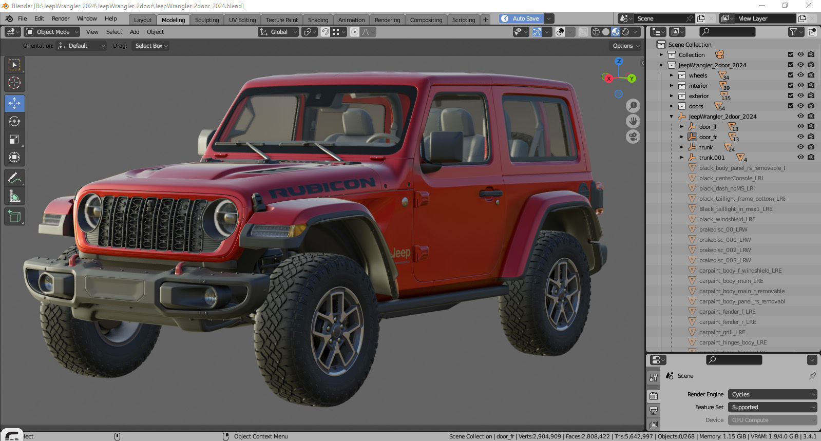 Jeep Wrangler 2 door 2024 3D model_41