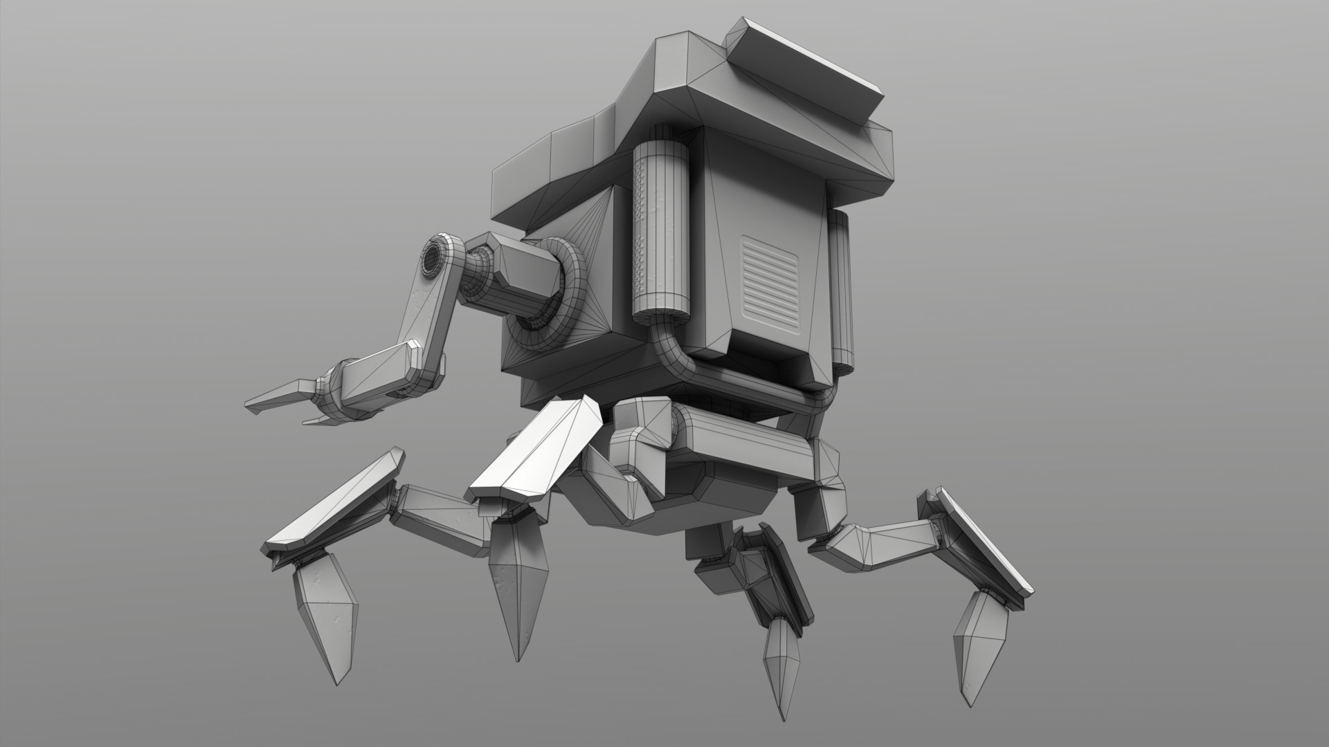 Drone Mechanic Low-poly 3D model_13