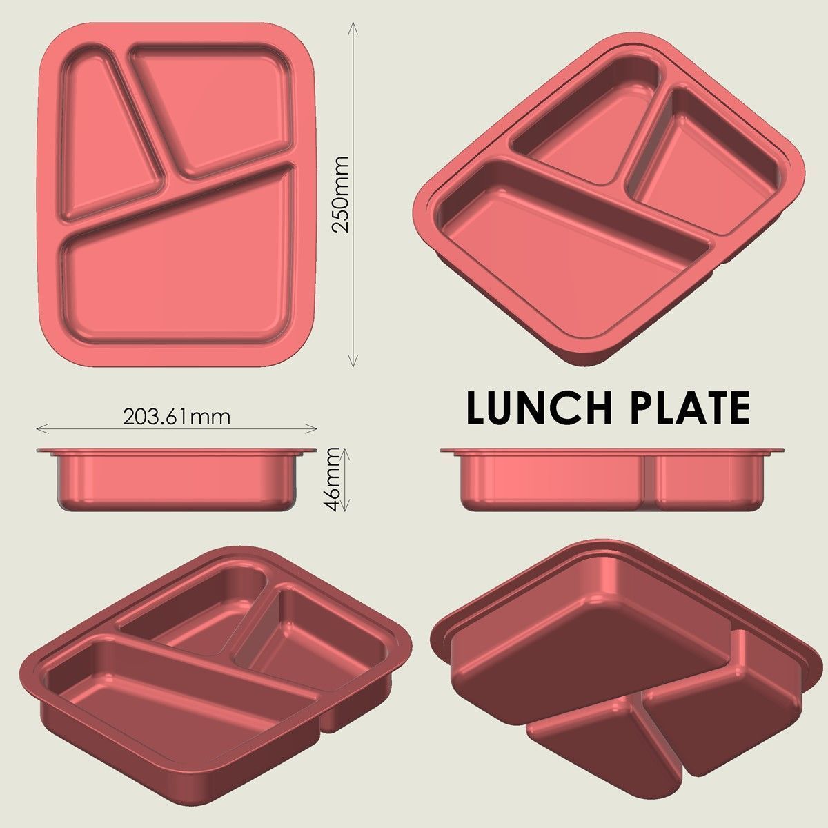 Lunch Plate 3D print model_2