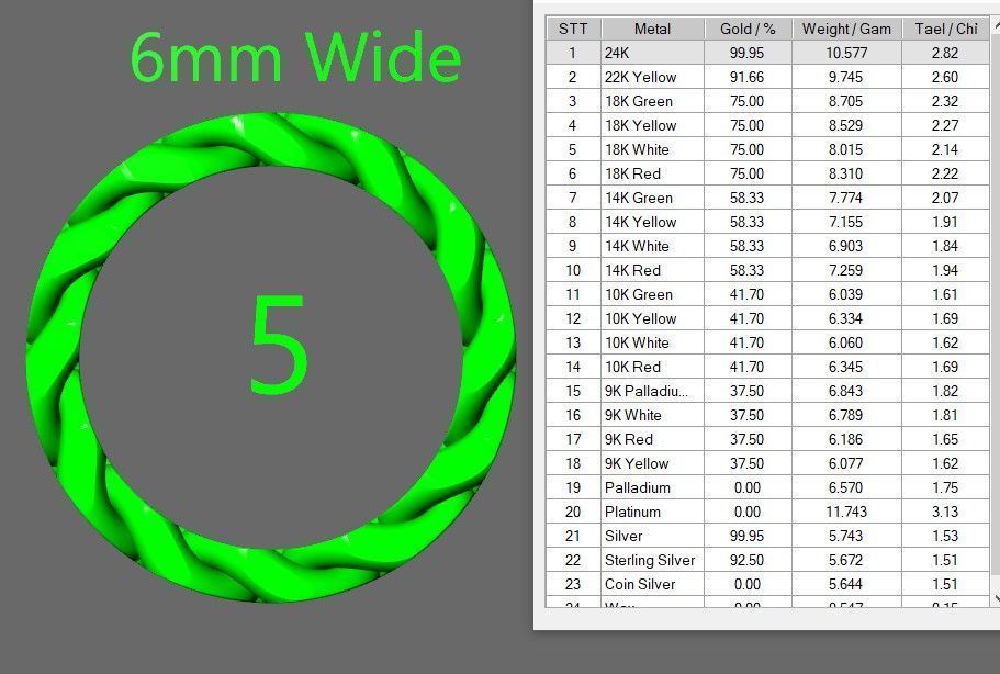 Cuban Chain Ring Wide 6mm 3D print model_19