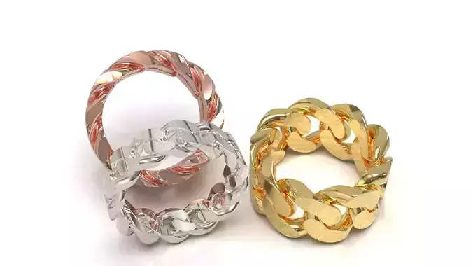 Cuban Chain Ring Wide 6mm 3D print model