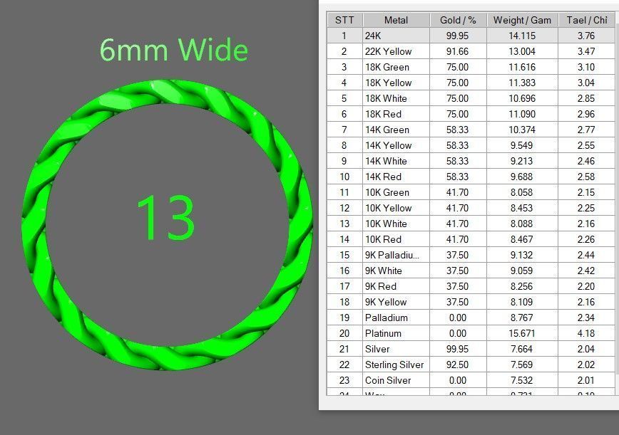 Cuban Chain Ring Wide 6mm 3D print model_18