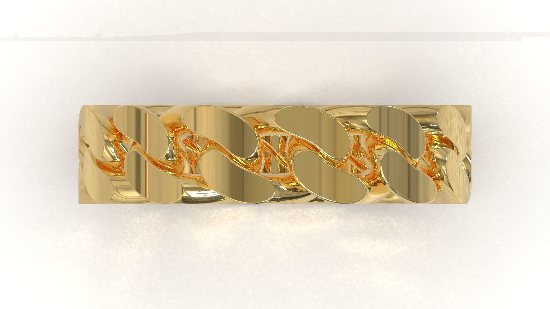 Cuban Chain Ring Wide 6mm 3D print model_2