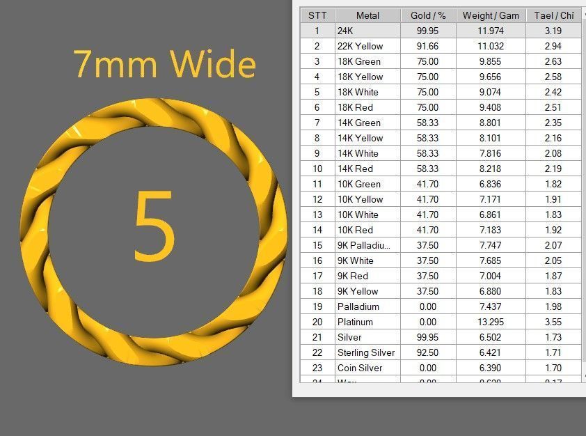 Cuban Chain Ring Wide 7mm 3D print model_19