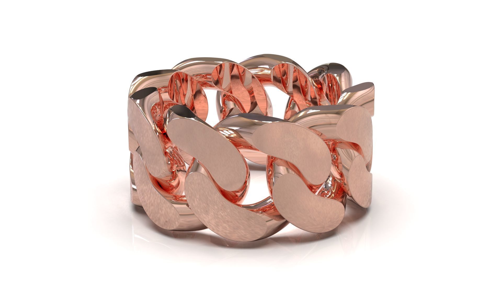 Cuban Chain Ring Wide 7mm 3D print model_3