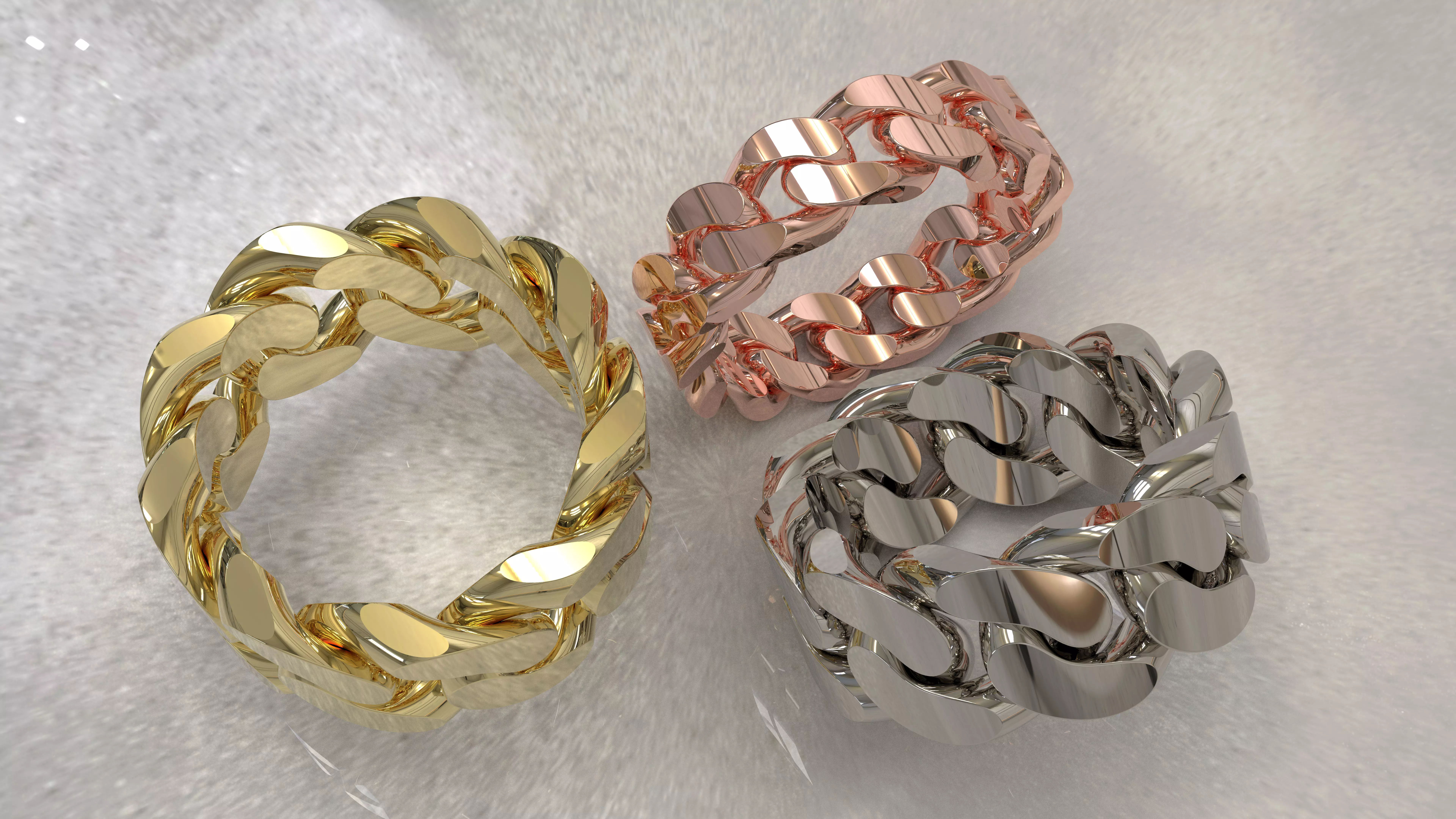 Cuban Chain Ring Wide 7mm 3D print model_0