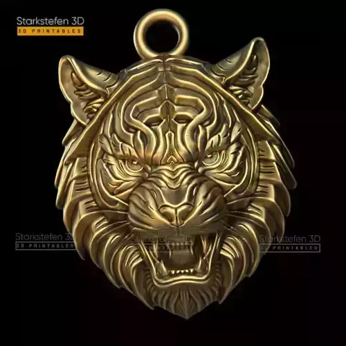 Tiger Pendant 3D printable stl 3D print model