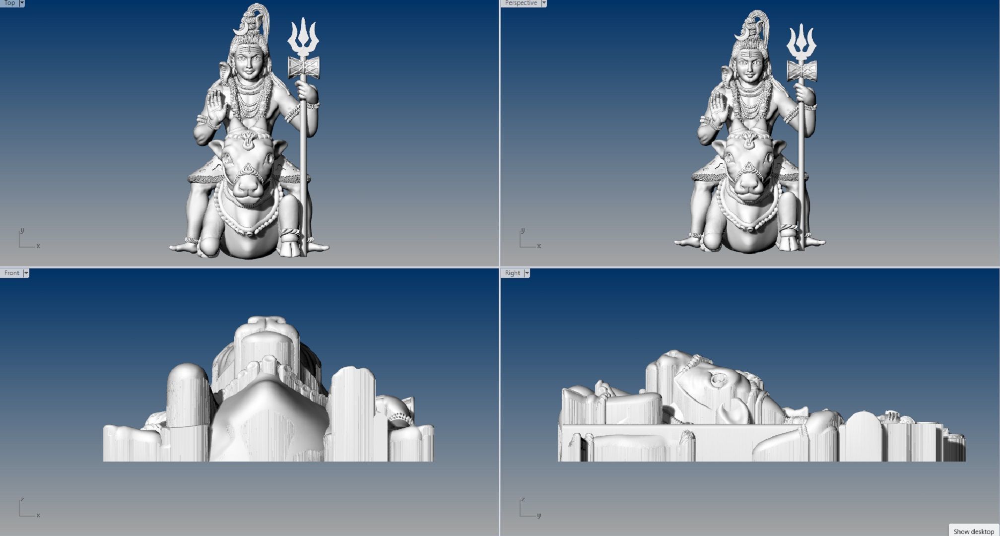 LORD SIVA WITH NANDI 3D print model_4