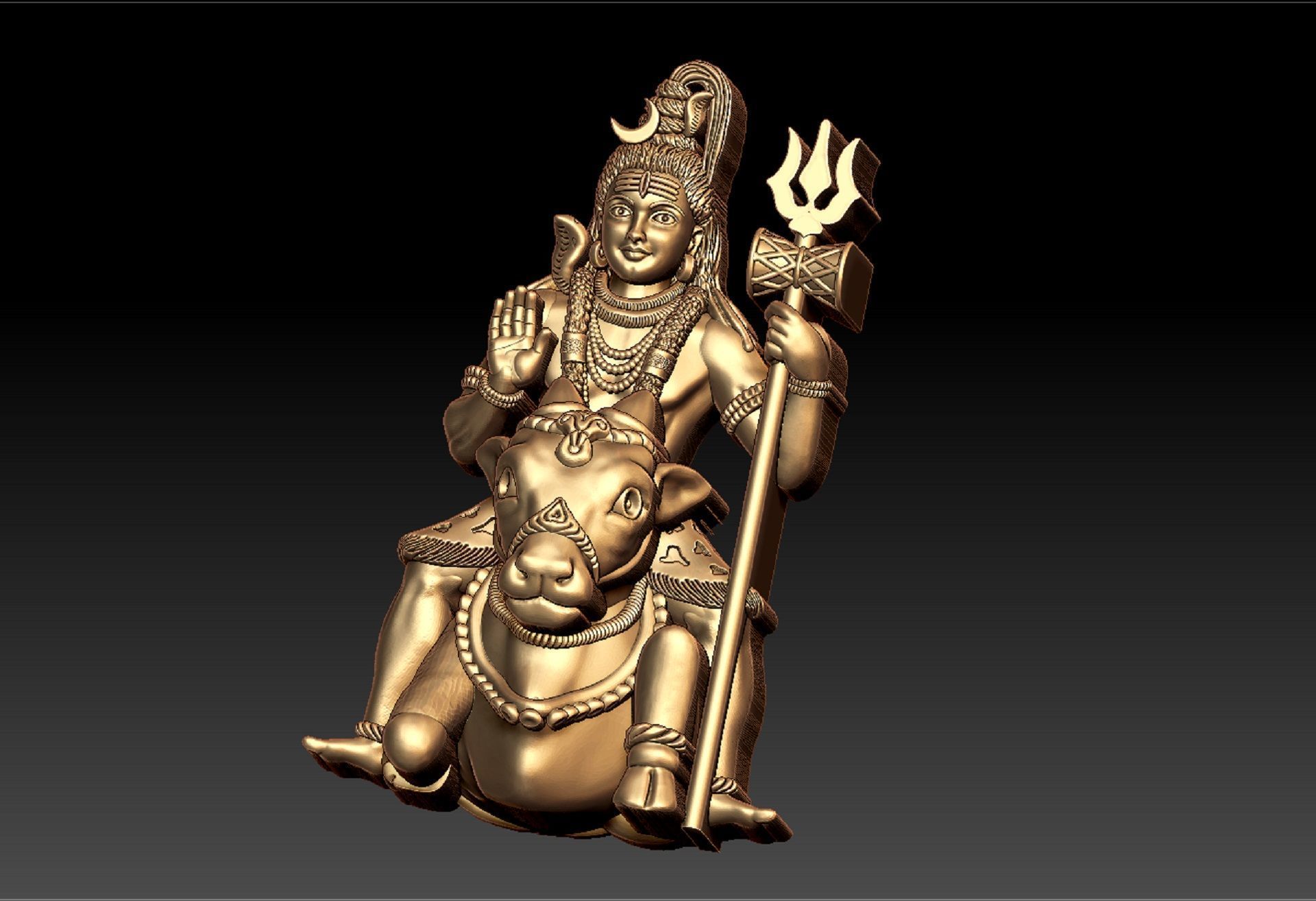 LORD SIVA WITH NANDI 3D print model_2
