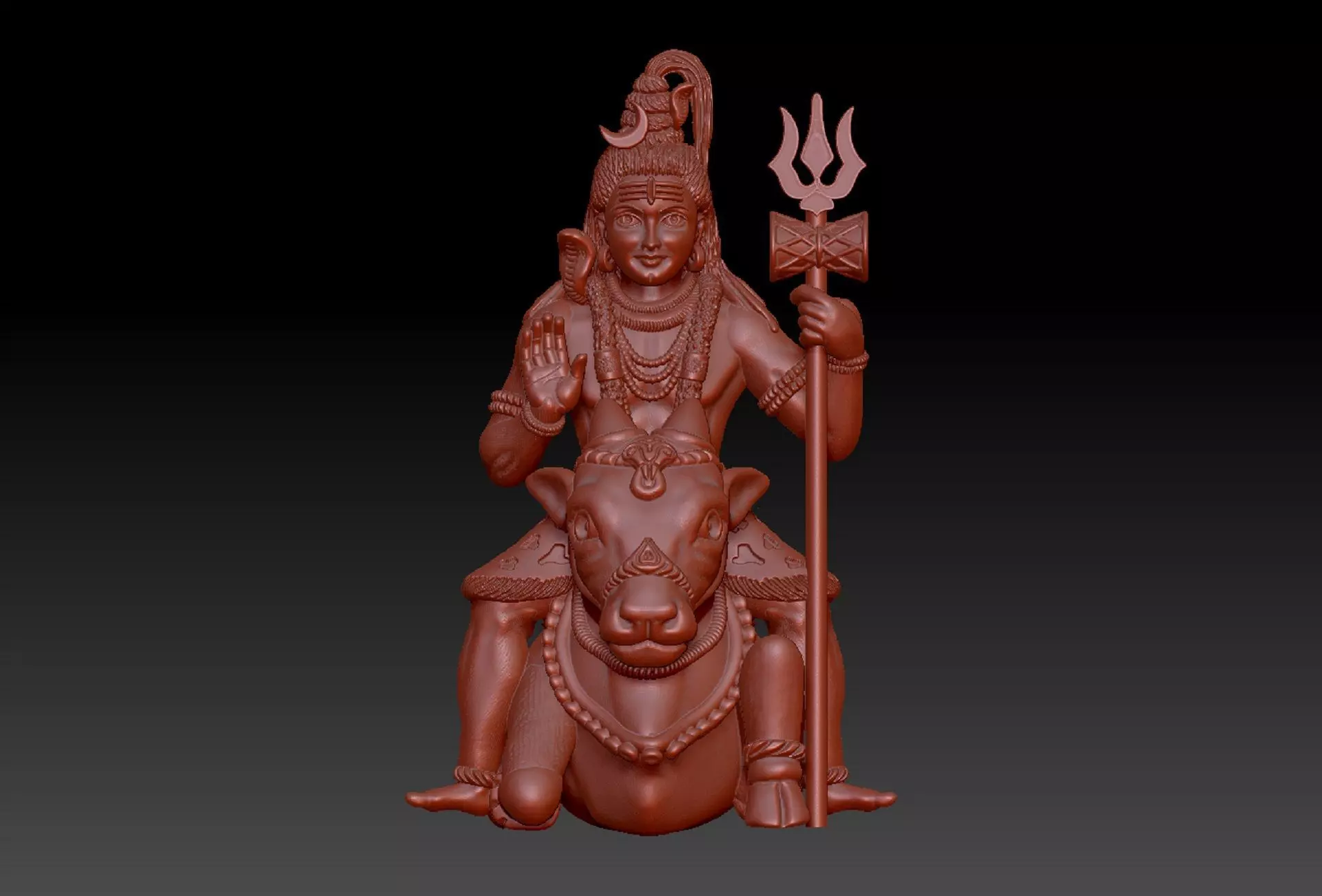 LORD SIVA WITH NANDI 3D print model_0