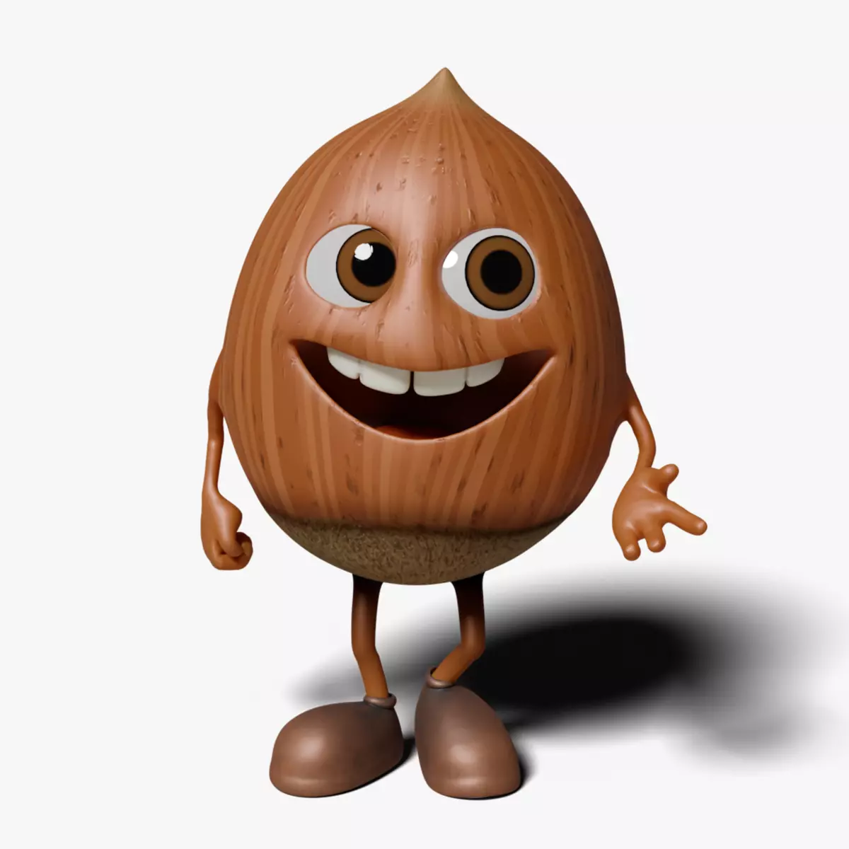 Stylized Nut Character Fully Rigged ARKit Face Rig Low-poly 3D model