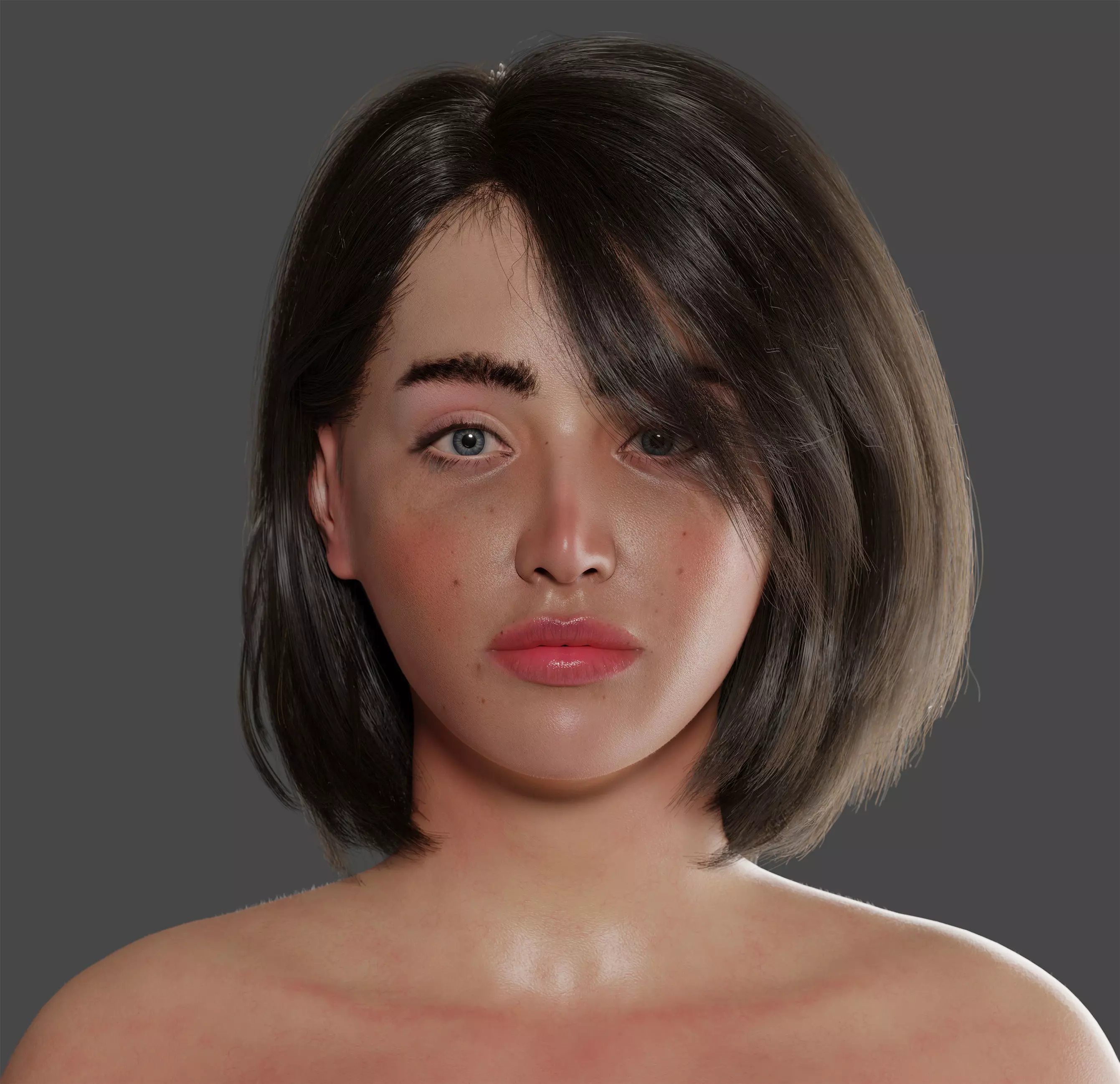 Realistic Female Rigged Low-poly 3D model_0