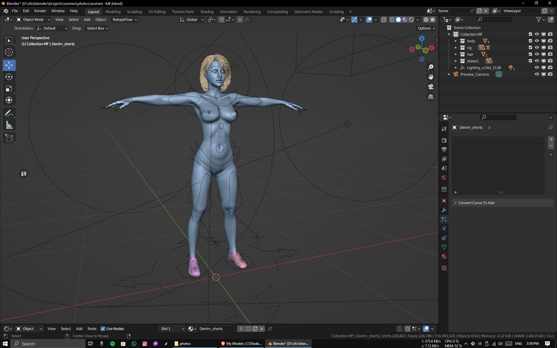 Realistic Female Rigged Low-poly 3D model_18