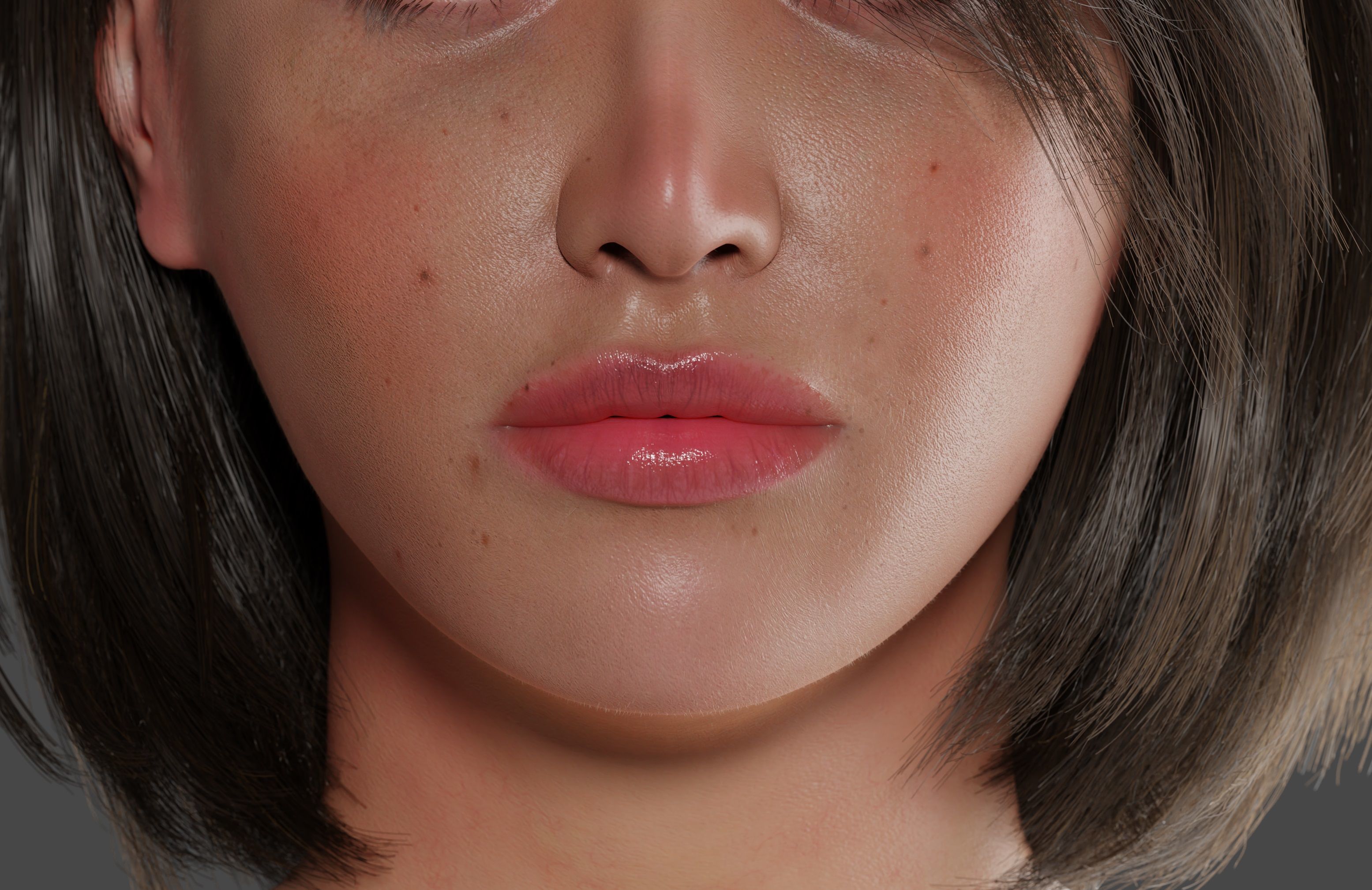 Realistic Female Rigged Low-poly 3D model_6