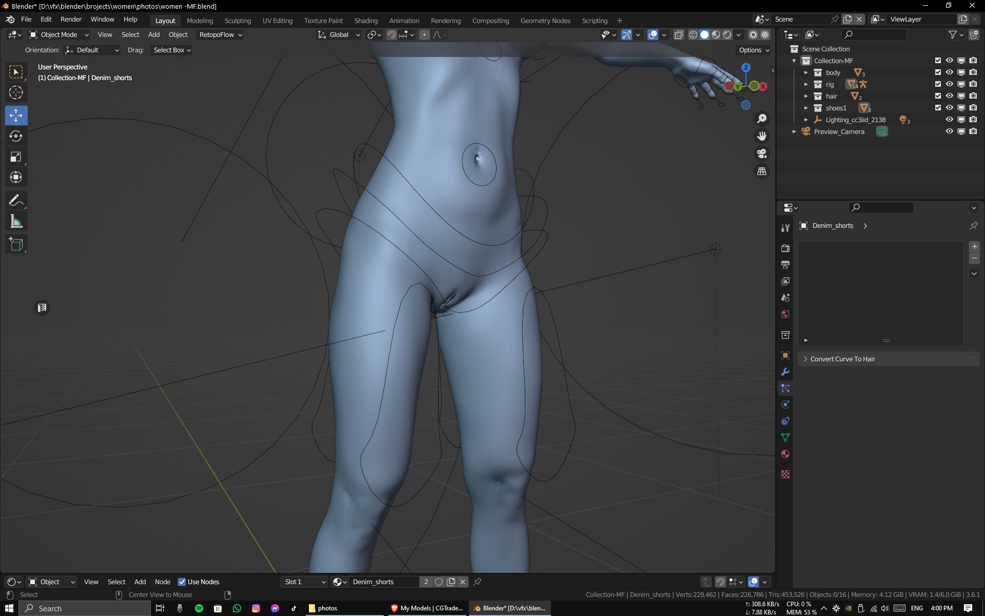 Realistic Female Rigged Low-poly 3D model_19