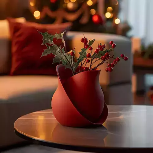 Christmas Ribbon Vase for Festive Decor 3D print model Christmas Ribbon Vase for Festive Decor 3D print model