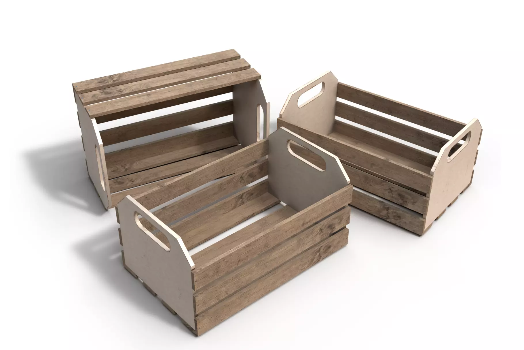 Wooden Crate 3D 3D model_0