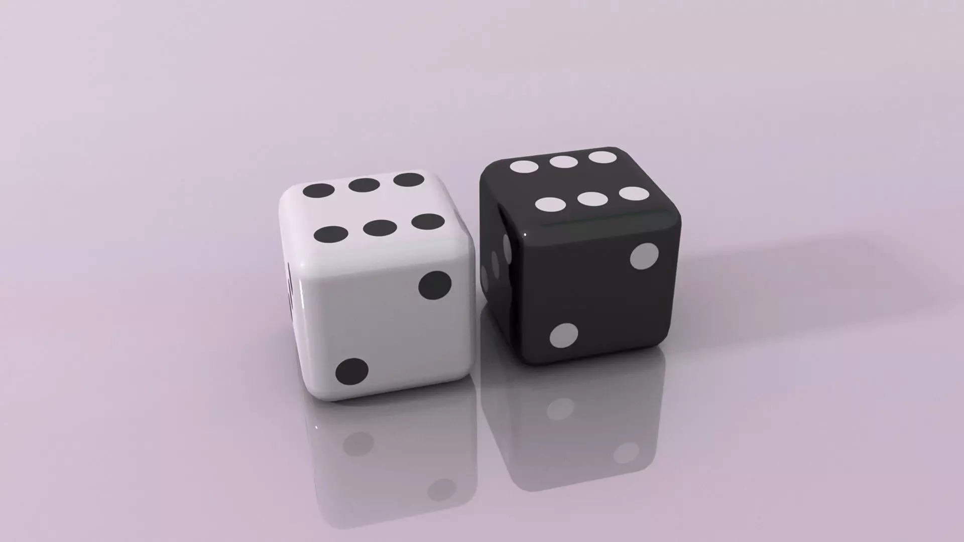 Low-poly White and Black Dice Set Low-poly 3D model_0