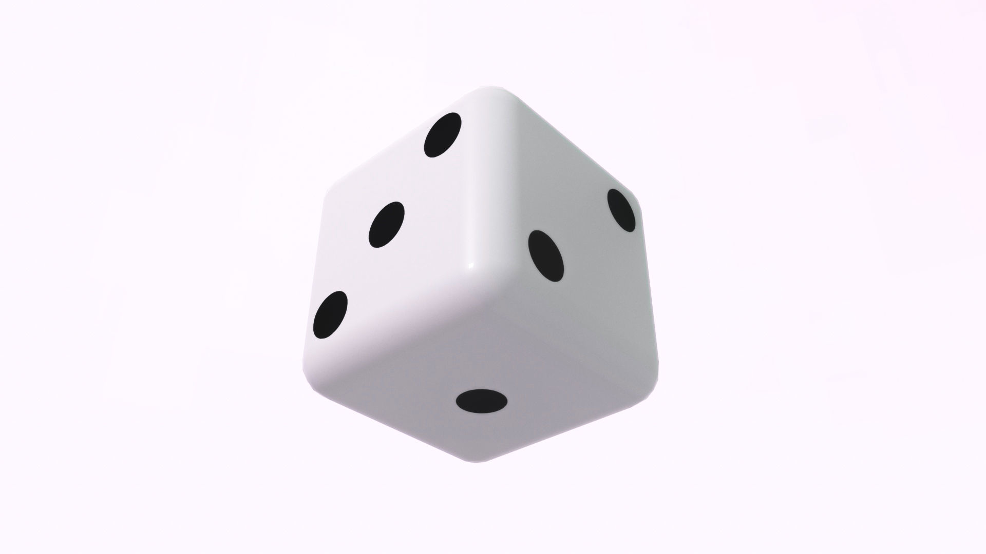 Low-poly White and Black Dice Set Low-poly 3D model_1
