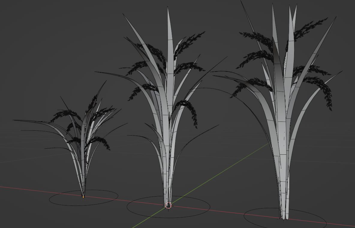 Rice Plants Low-poly 3D model_4