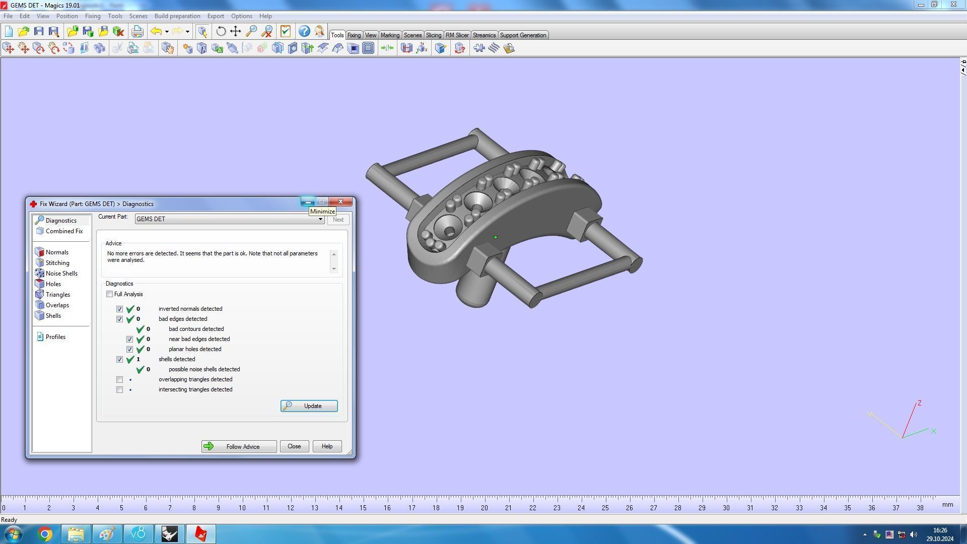 Paved Diamond Chunky Chain Ring 3D print model_13
