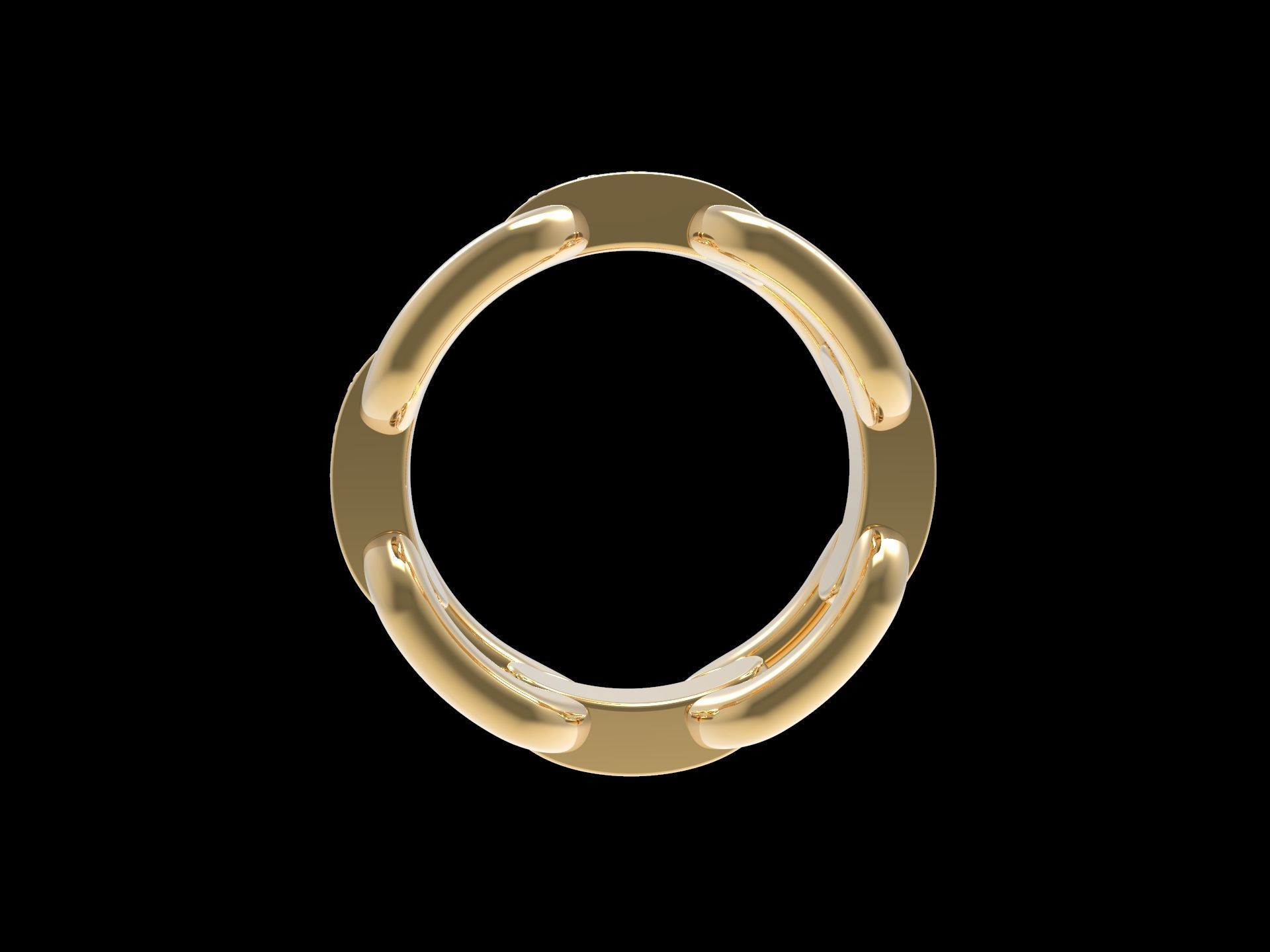 Paved Diamond Chunky Chain Ring 3D print model_3