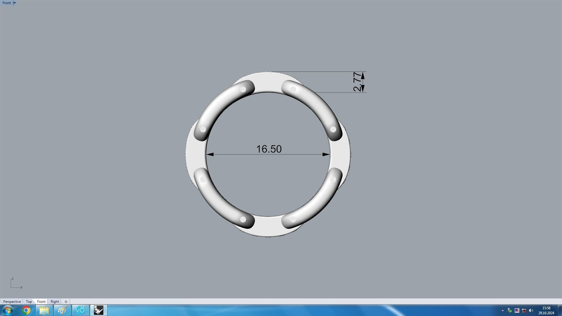 Paved Diamond Chunky Chain Ring 3D print model_9