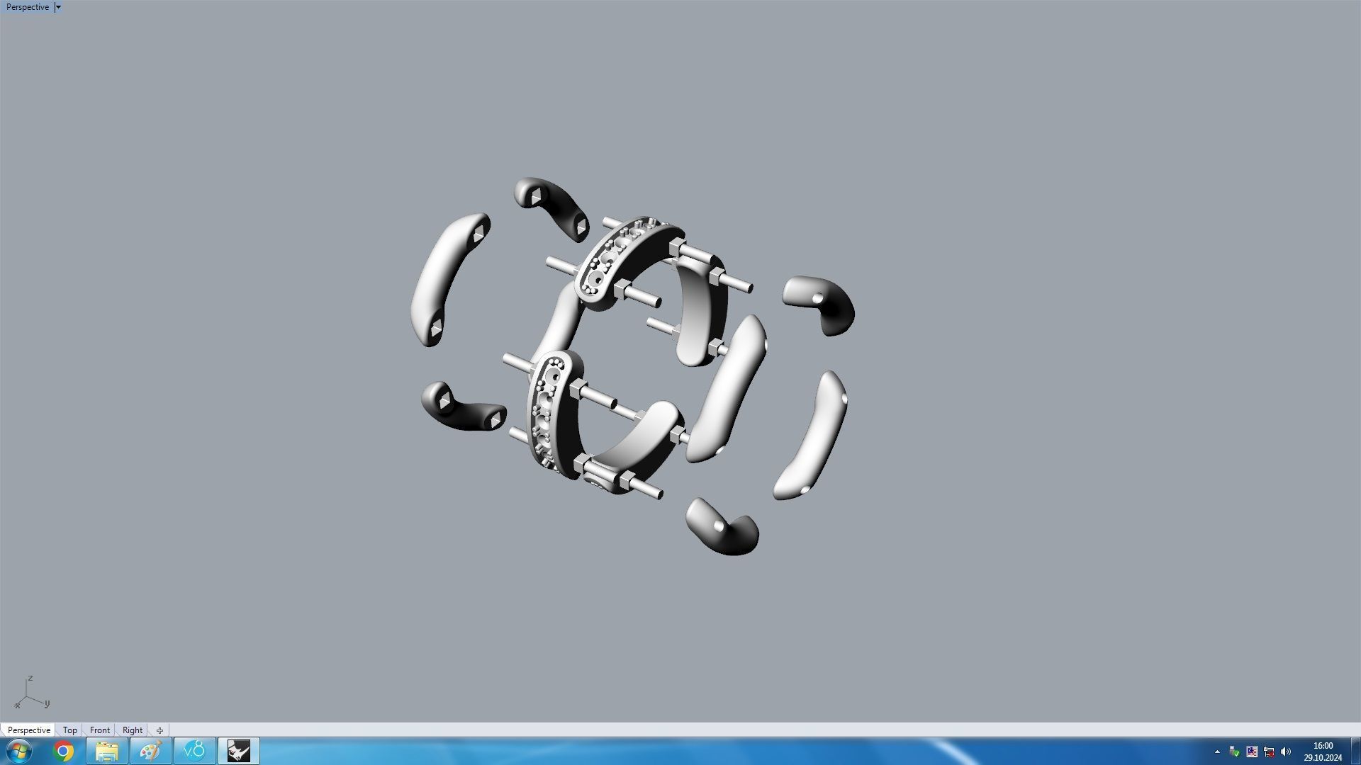 Paved Diamond Chunky Chain Ring 3D print model_7