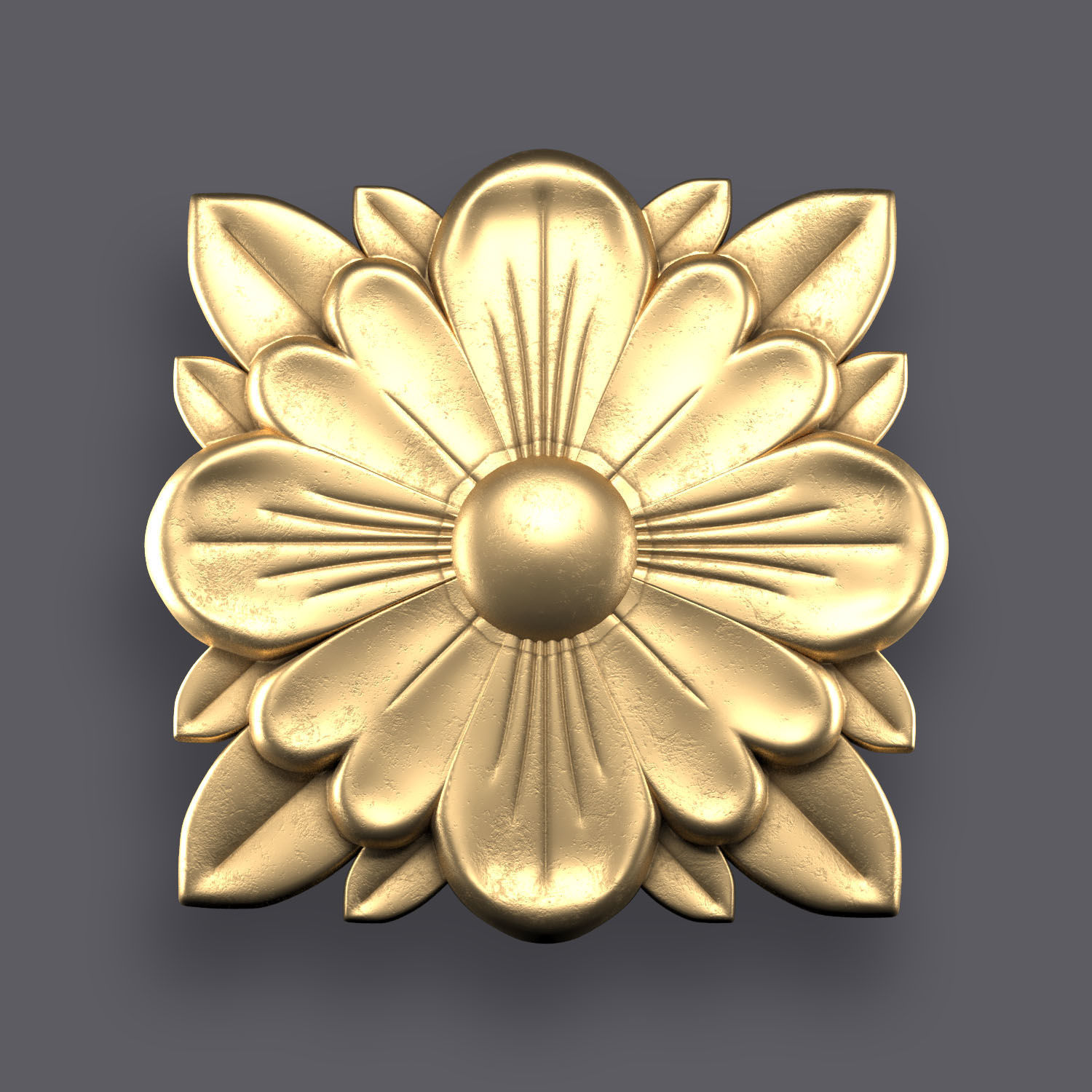 5 Flowers Ornamental Pack 6 3D model_2