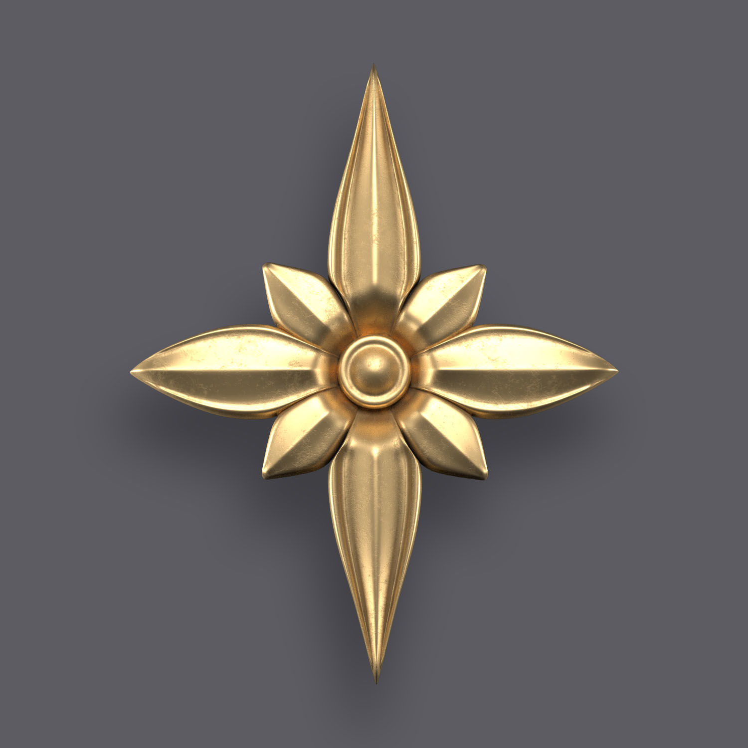 5 Flowers Ornamental Pack 6 3D model_5