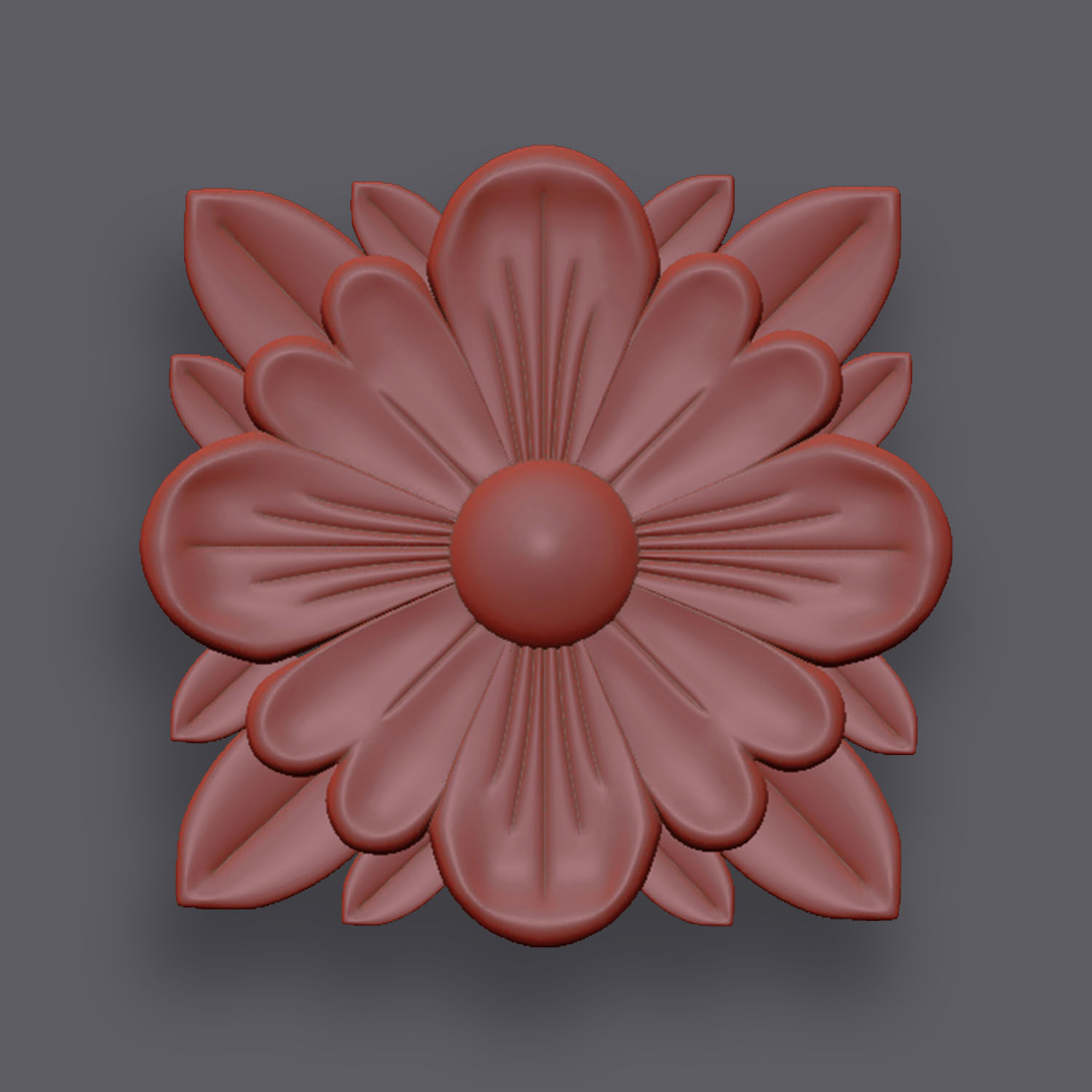 5 Flowers Ornamental Pack 6 3D model_14