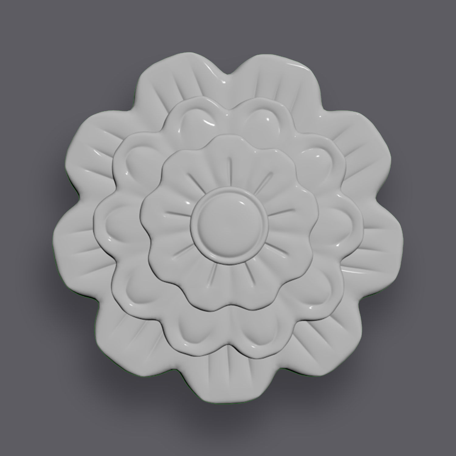 5 Flowers Ornamental Pack 6 3D model_9