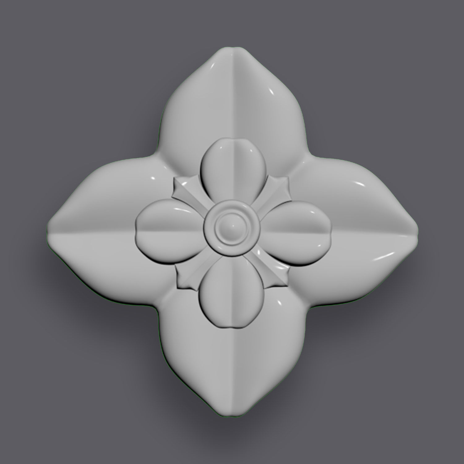 5 Flowers Ornamental Pack 6 3D model_7