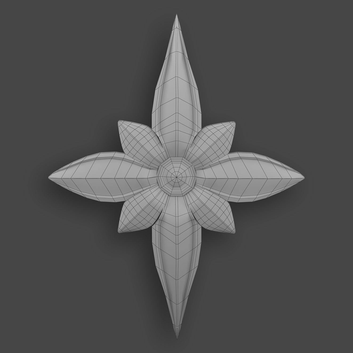 5 Flowers Ornamental Pack 6 3D model_23