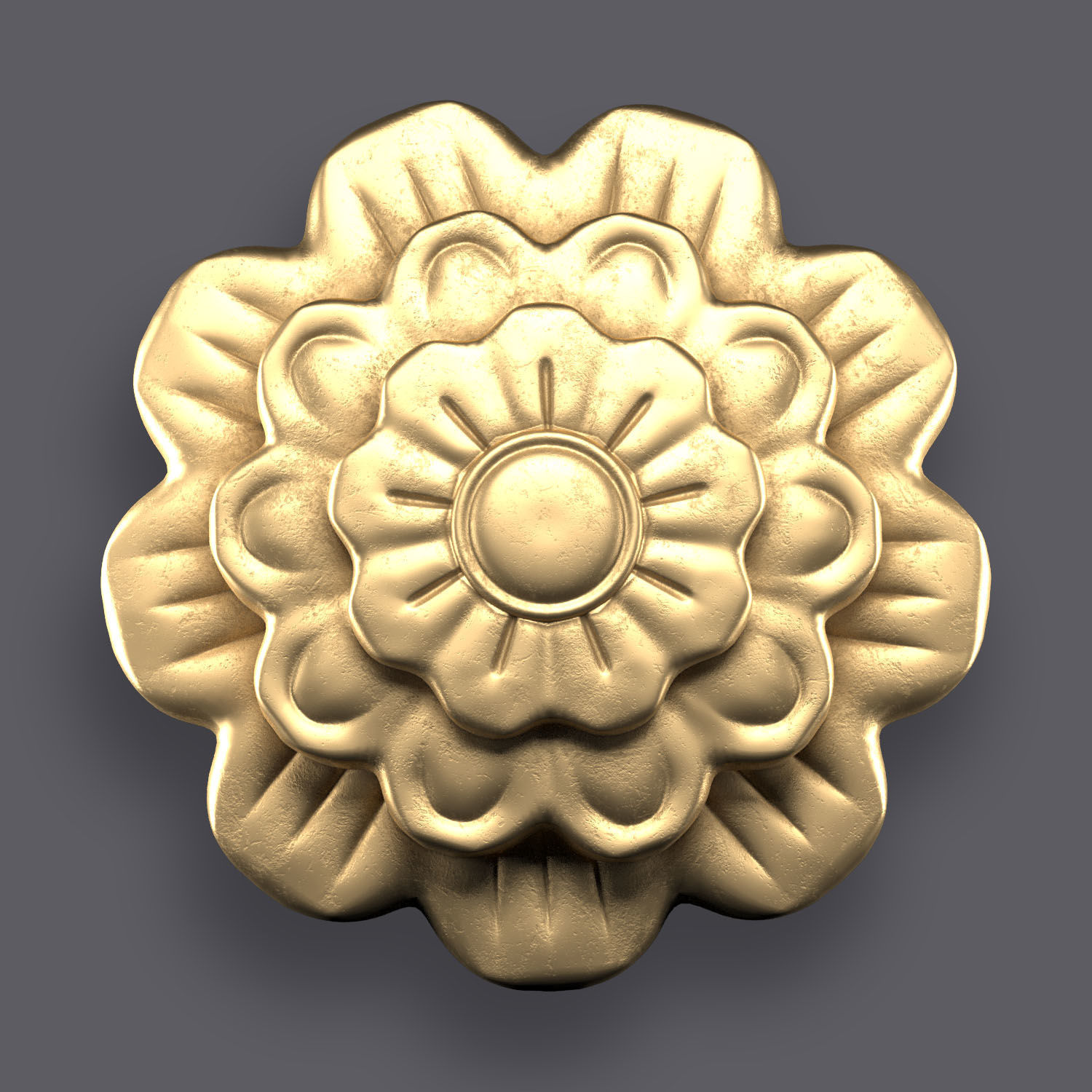 5 Flowers Ornamental Pack 6 3D model_3