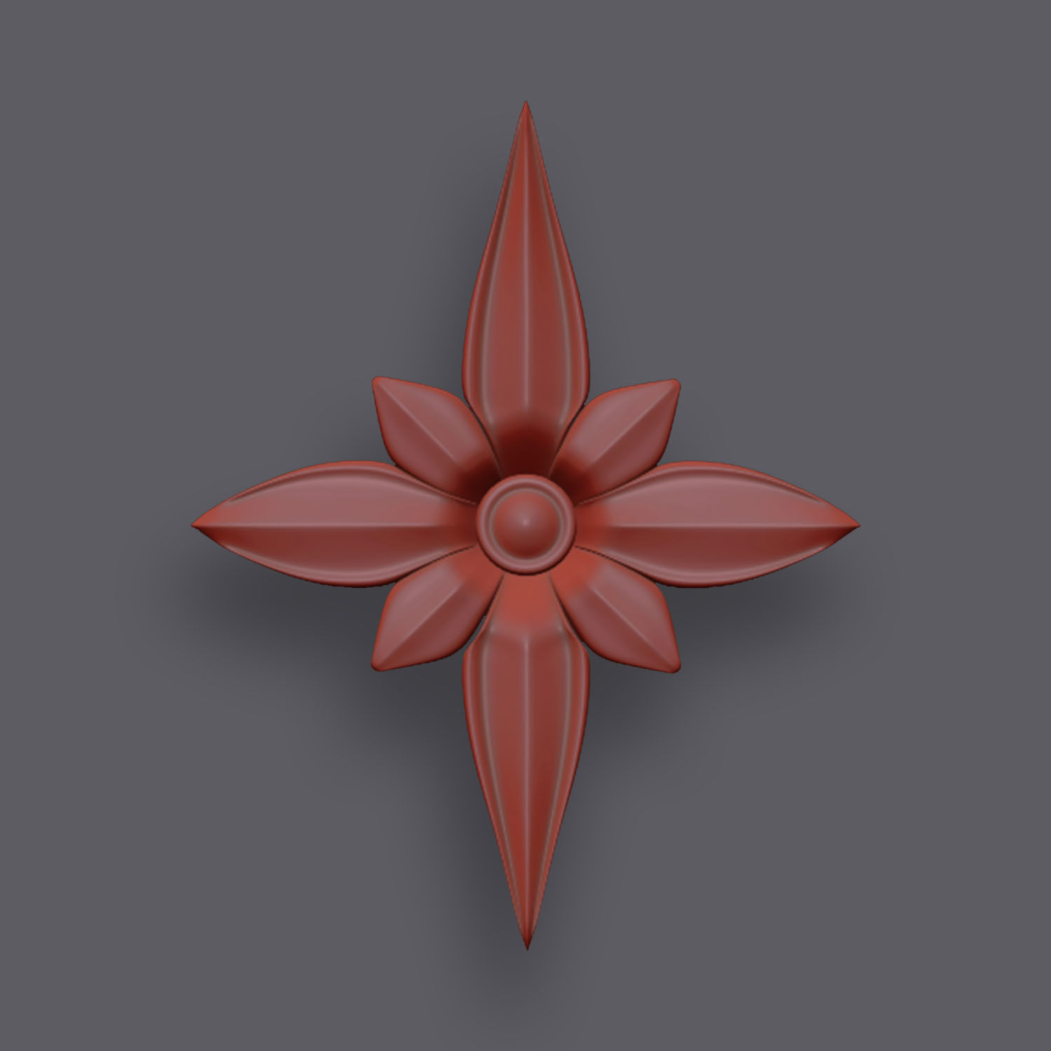 5 Flowers Ornamental Pack 6 3D model_17