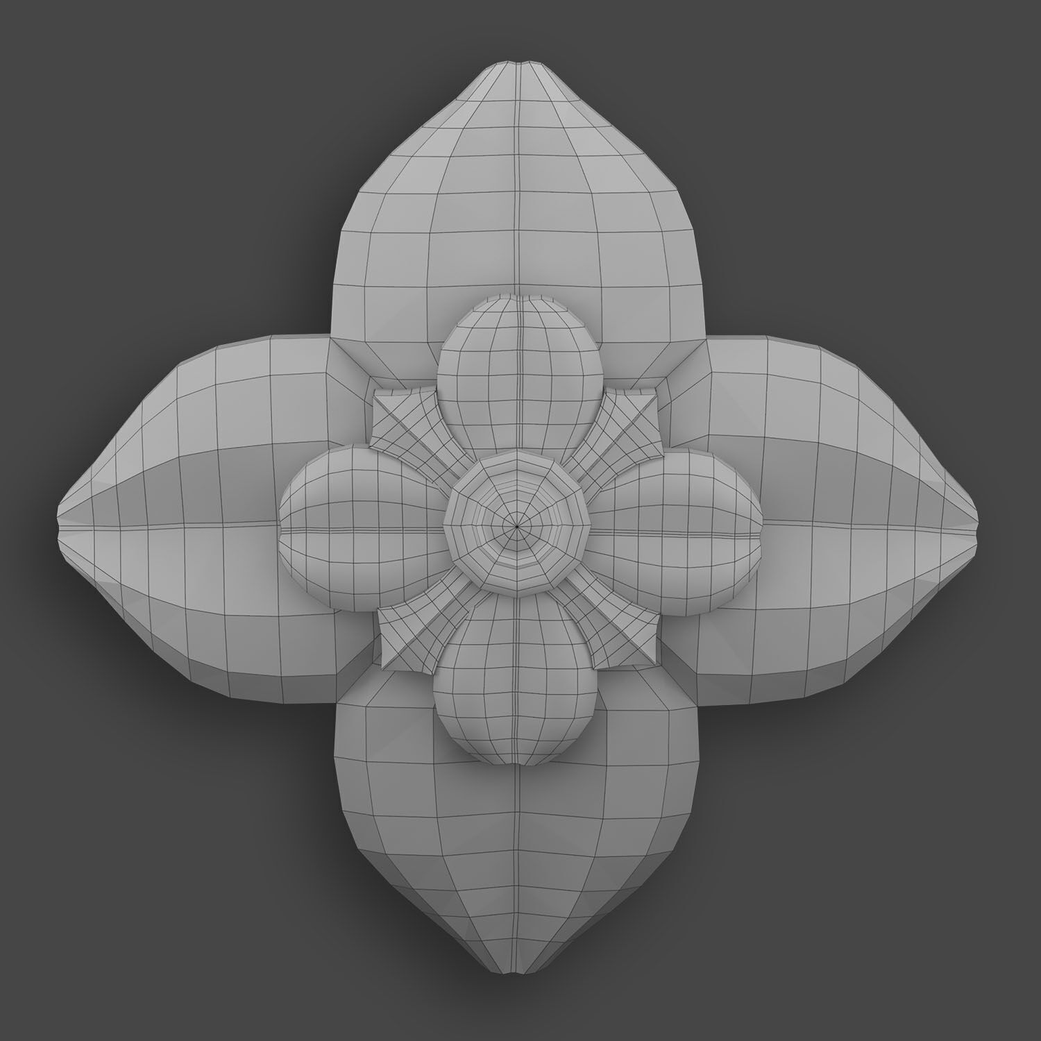 5 Flowers Ornamental Pack 6 3D model_19