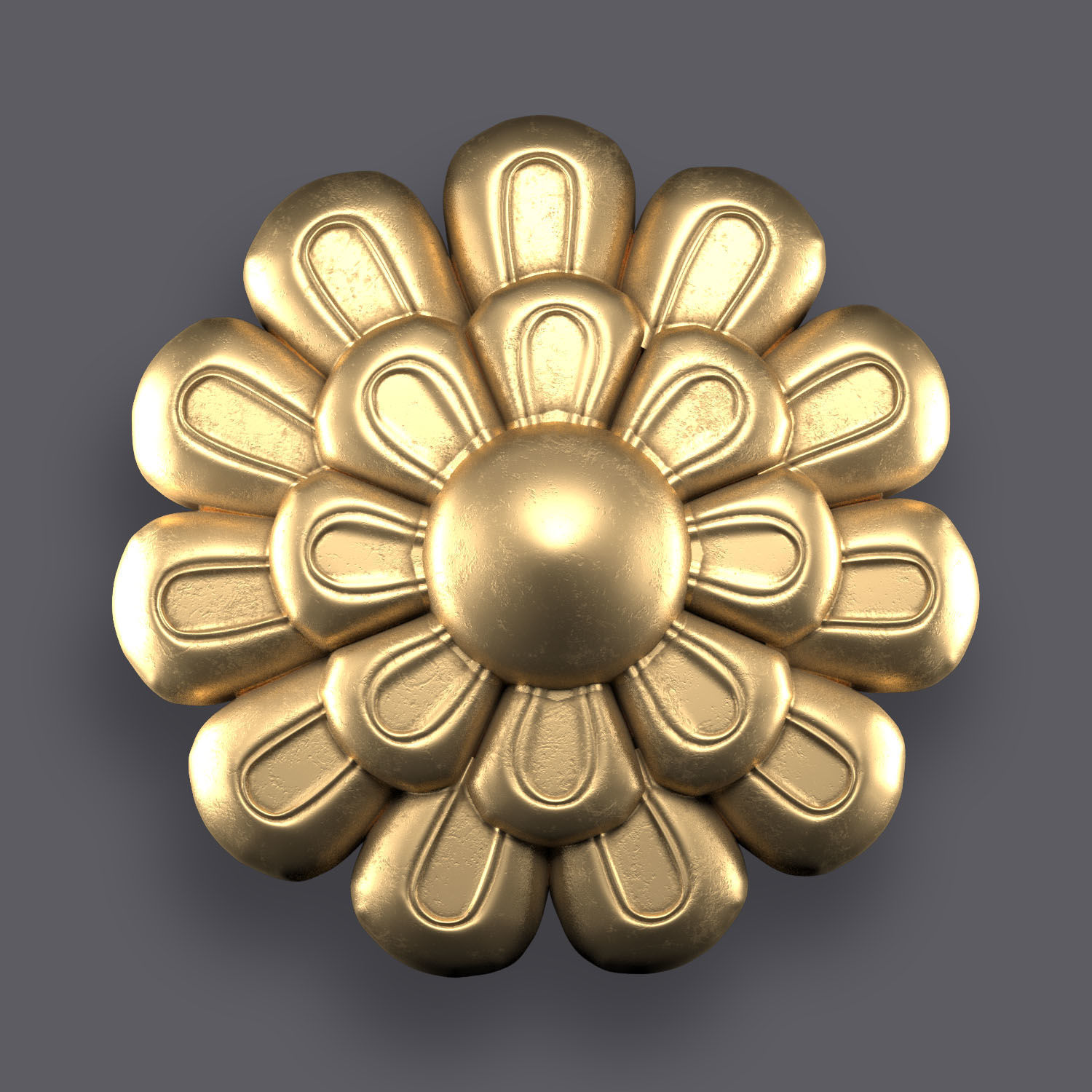 5 Flowers Ornamental Pack 6 3D model_4