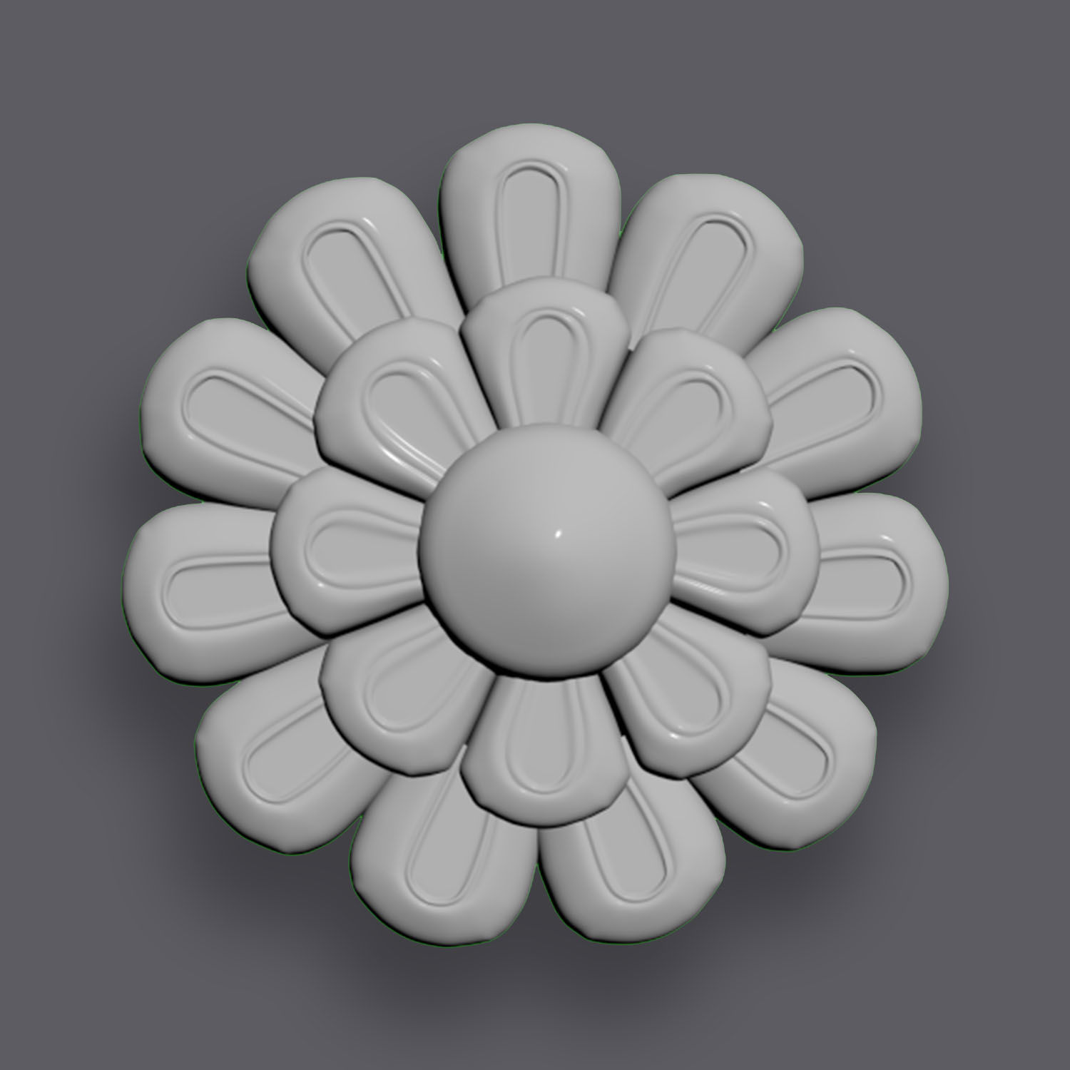 5 Flowers Ornamental Pack 6 3D model_10