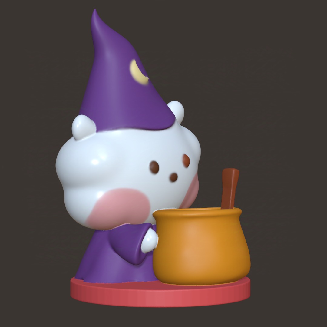 BT21 Minini Halloween Edition - Cauldron RJ Mini Figurine 3D print model_2