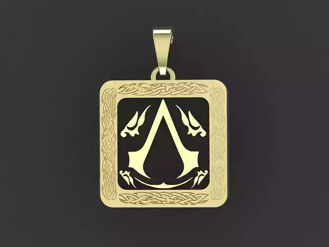 Pendant with the Assasin simbols for cnc or