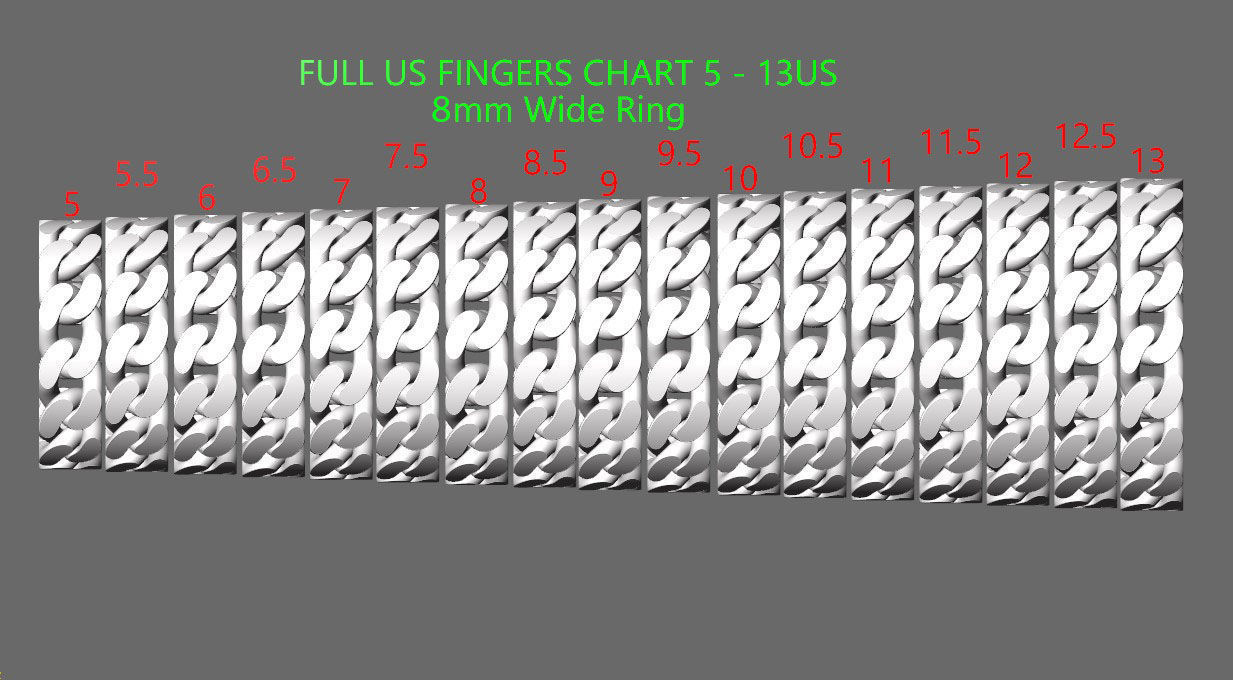 Cuban Chain Ring Wide 8mm 3D print model_17