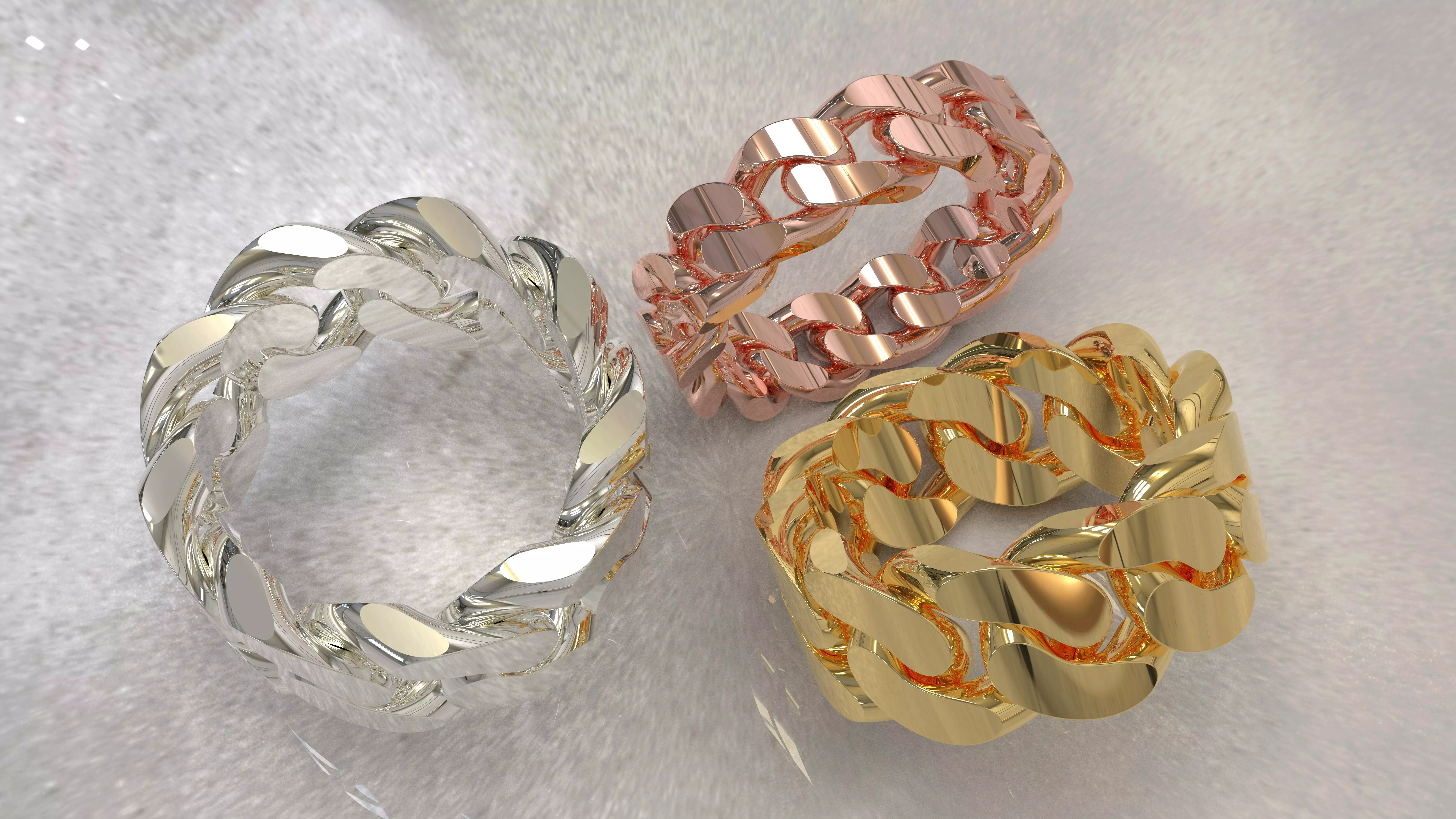 Cuban Chain Ring Wide 8mm 3D print model_0