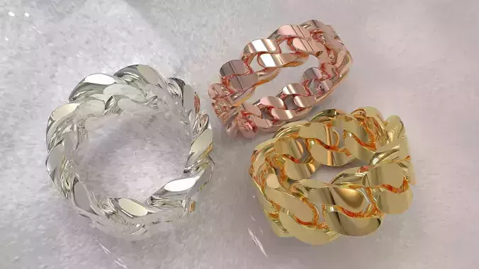 Cuban Chain Ring Wide 8mm 3D print model